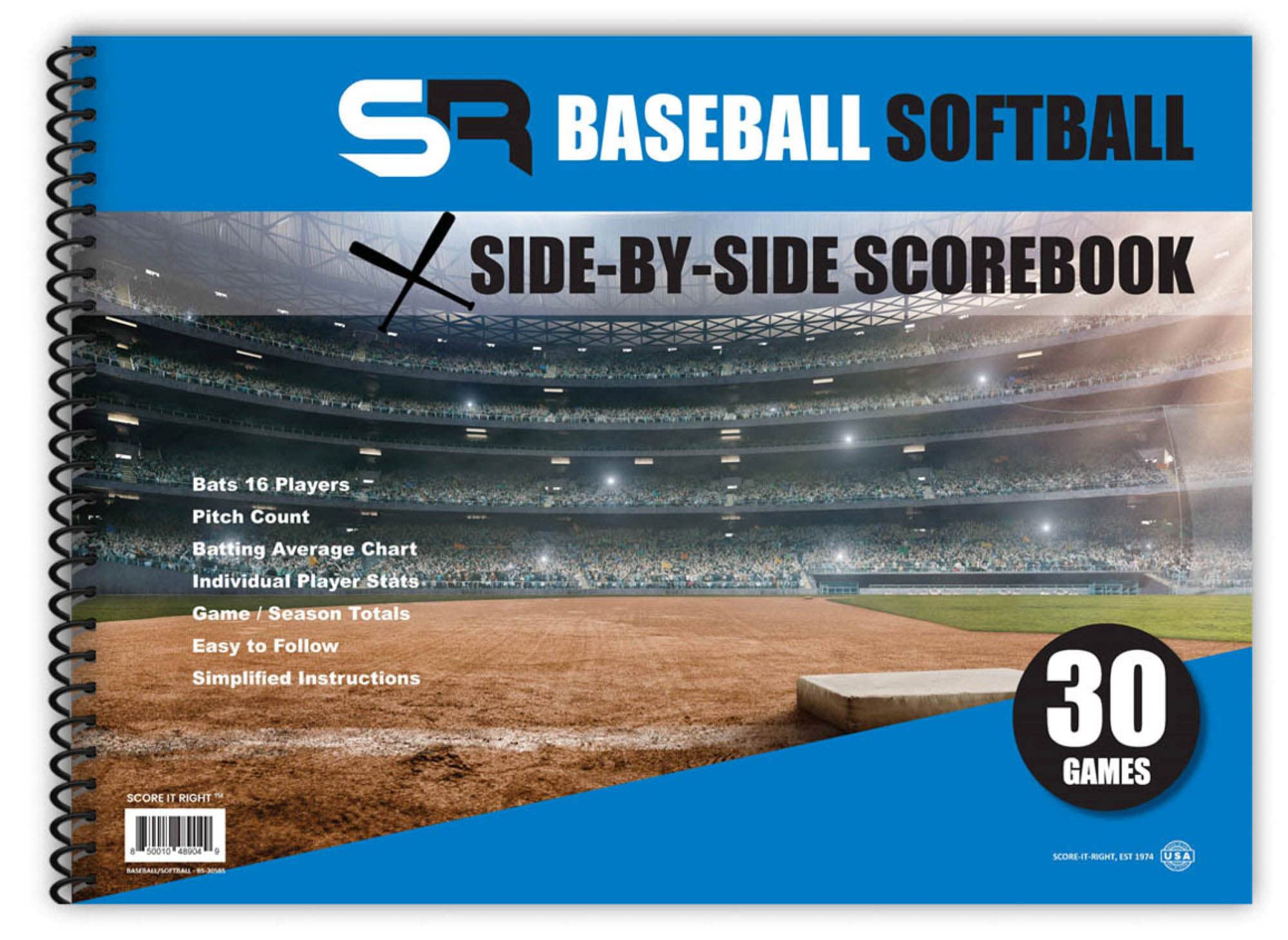 Score It Right Side By Side Baseball/Softball Scorebook