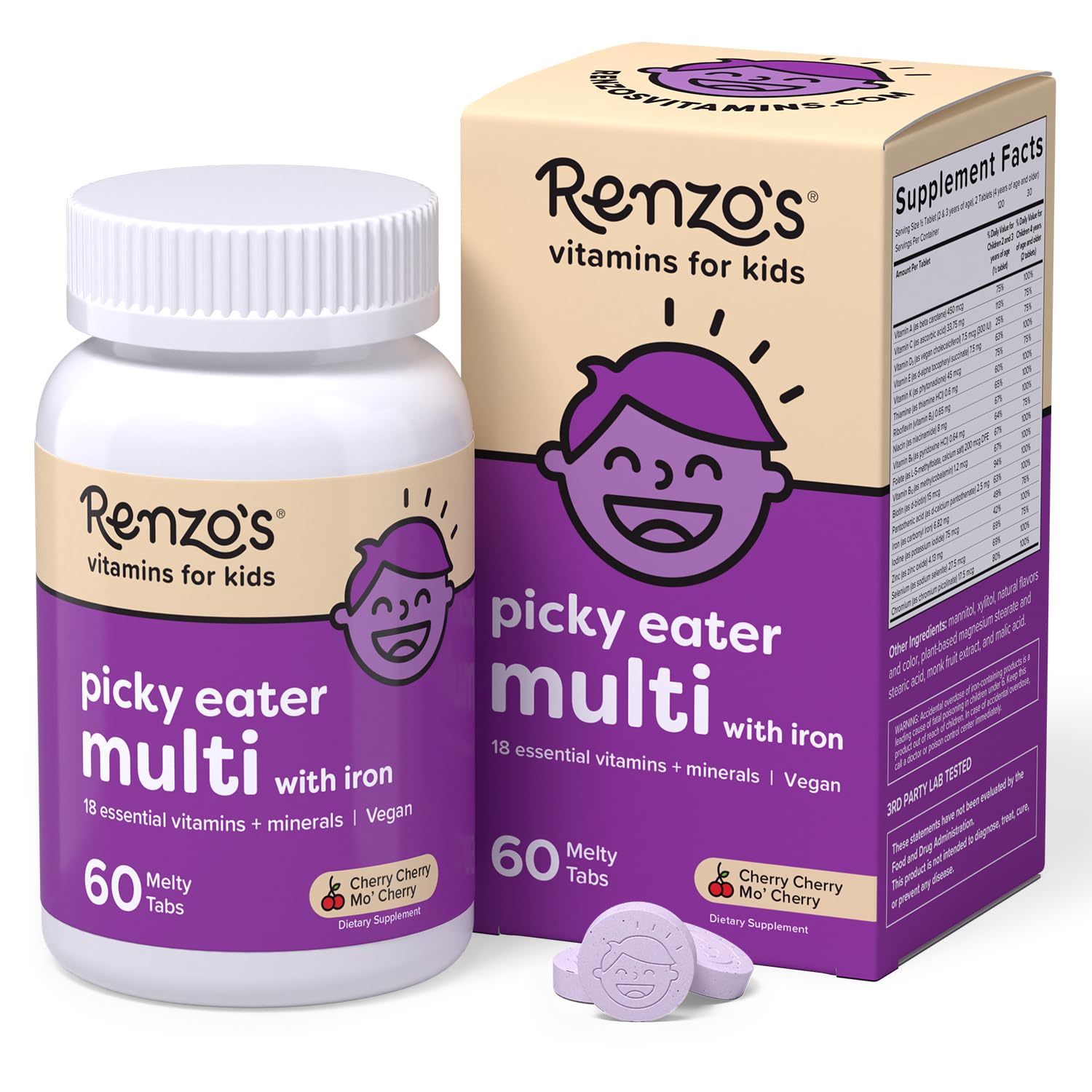 Renzo’s Picky Eater Kids Multivitamin with Iron