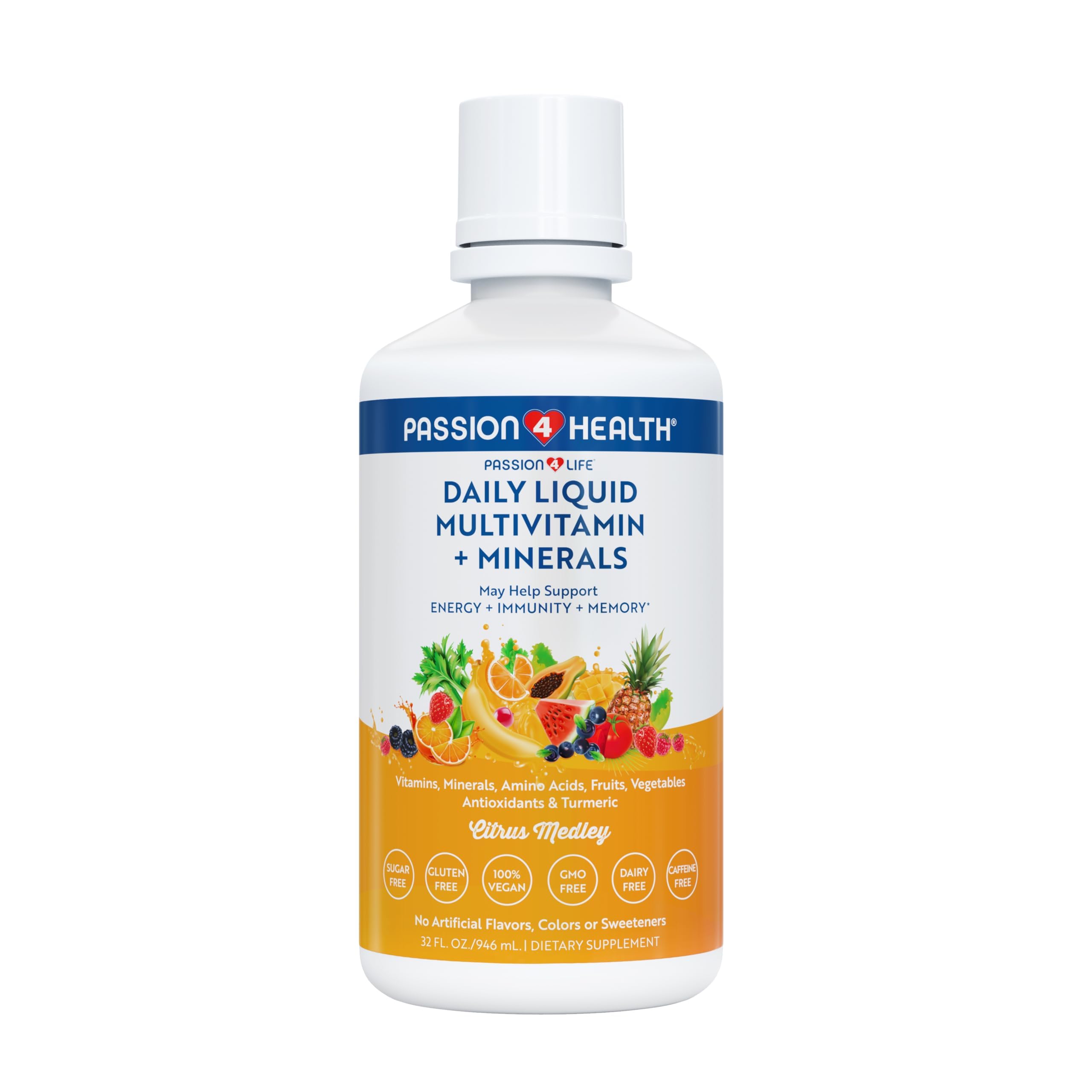 Passion 4 Life Daily Liquid Multivitamin + Minerals, Best liquid multivitamin for adults with methylated B vitamins